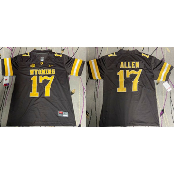 Buffalo Bills #17 Josh Allen Brown Wyoming Stitched Jersey