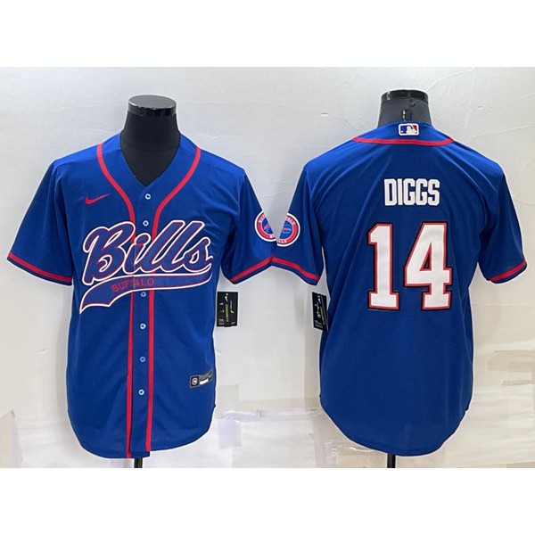 Buffalo Bills #14 Stefon Diggs Royal Cool Base Stitched Baseball Jersey