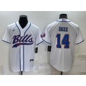 Buffalo Bills #14 Stefon Diggs White Cool Base Stitched Baseball Jersey