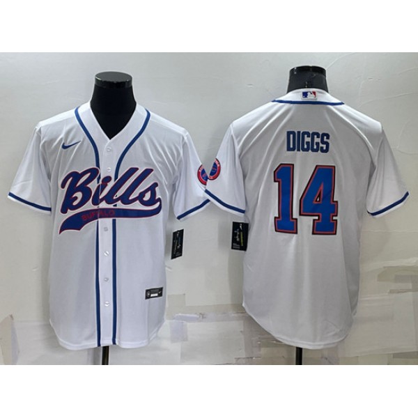 Buffalo Bills #14 Stefon Diggs White Cool Base Stitched Baseball Jersey