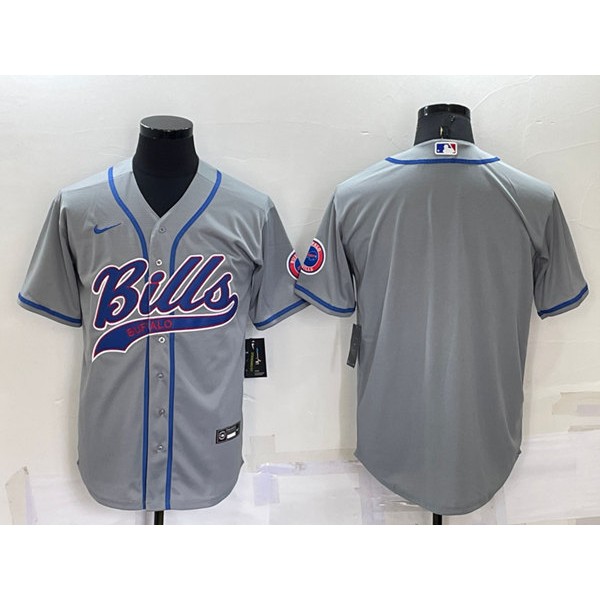 Buffalo Bills Blank Gray Cool Base Stitched Baseball Jersey