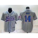 Buffalo Bills #14 Stefon Diggs Gray Cool Base Stitched Baseball Jersey