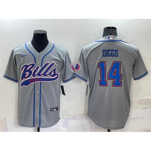 Buffalo Bills #14 Stefon Diggs Gray Cool Base Stitched Baseball Jersey