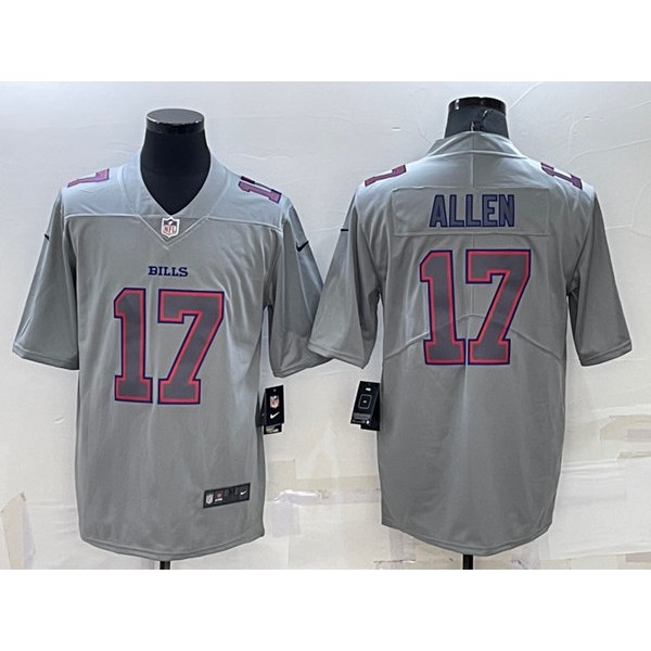 Buffalo Bills #17 Josh Allen Gray Atmosphere Fashion Stitched Jersey