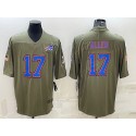 Buffalo Bills #17 Josh Allen Olive Salute To Service Limited Stitched Jersey