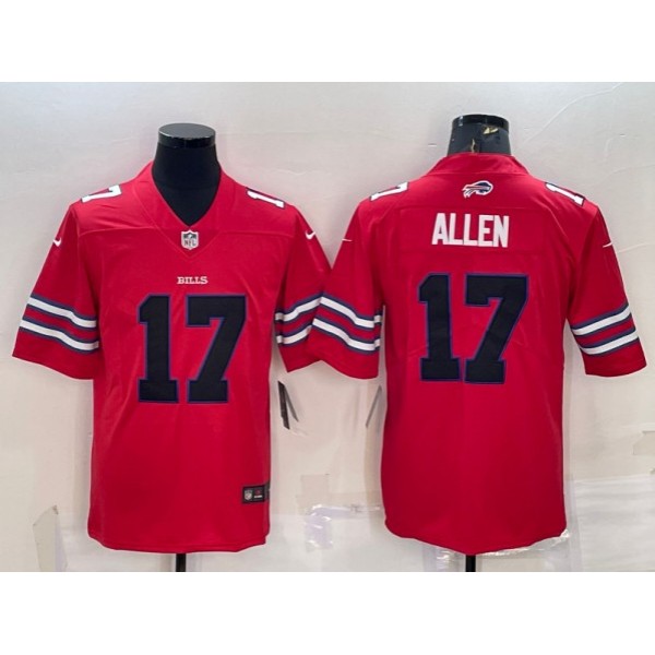 Buffalo Bills #17 Josh Allen Red Black Stitched Football Jersey