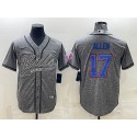Buffalo Bills #17 Josh Allen Gray With Patch Cool Base Stitched Baseball Jersey