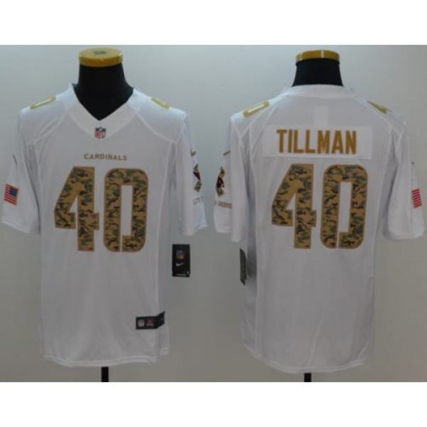 Cardinals #40 Pat Tillman White Stitched Limited Salute To Service Nike Jersey