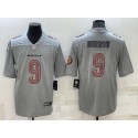 Cincinnati Bengals #9 Joe Burrow Gray With Patch Atmosphere Fashion Stitched Jersey