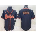 Cincinnati Bengals Black Team Big Logo With Patch Cool Base Stitched Baseball Jersey