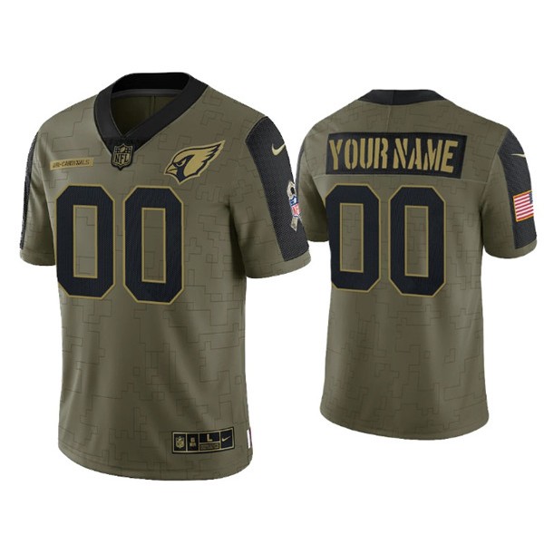 Arizona Cardinals Customized 2021 Olive Salute To Service Limited Stitched Jersey