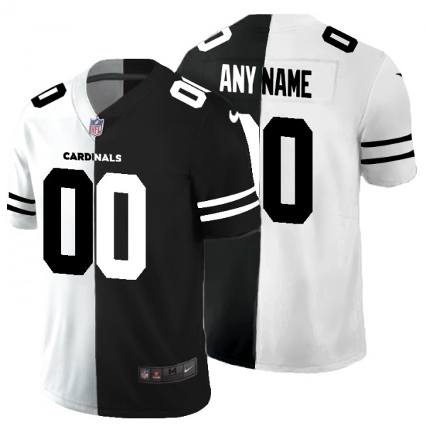 Arizona Cardinals Customized Custom Black White Split Limited Stitched Jersey