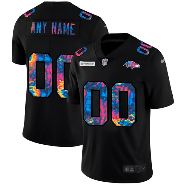 Baltimore Ravens Customized Custom 2020 Black Crucial Catch Limited Stitched Jersey