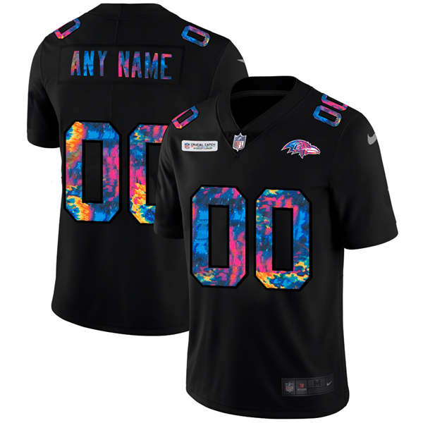 Baltimore Ravens Customized 2020 Black Crucial Catch Limited Stitched NFL Jersey