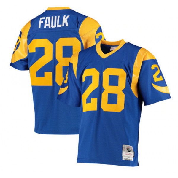 Los Angeles Rams Customized Blue Mitchell Ness Stitched Jersey