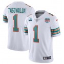 Miami Dolphins Customized White With 1-Star C Patch 50th Perfect Season Patch Stitched Jersey