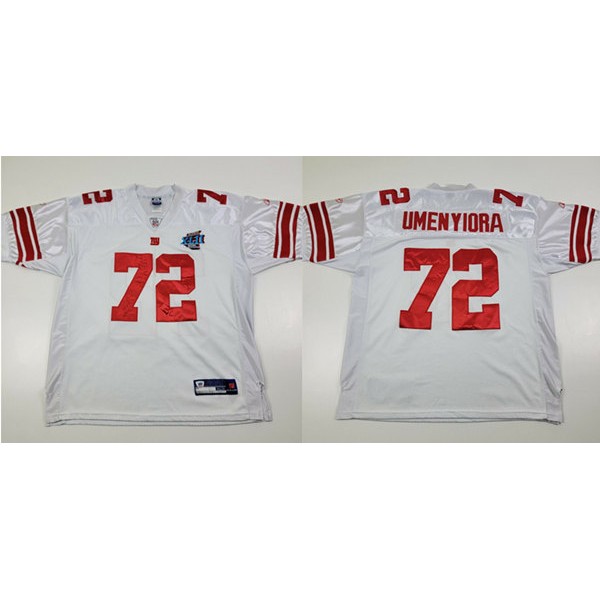 New York Giants Customized White Superbowl Stitched Jersey