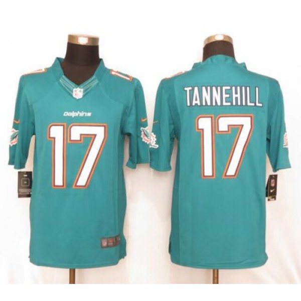 Dolphins #17 Ryan Tannehill Aqua Green Team Color Stitched Limited Nike Jersey