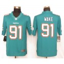 Dolphins #91 Cameron Wake Aqua Green Team Color Stitched Limited Nike Jersey