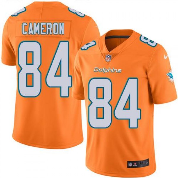 Dolphins #84 Jordan Cameron Orange Stitched Limited Rush Nike Jersey