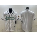 Jacksonville Jaguars Blank White With Patch Cool Base Stitched Baseball Jersey