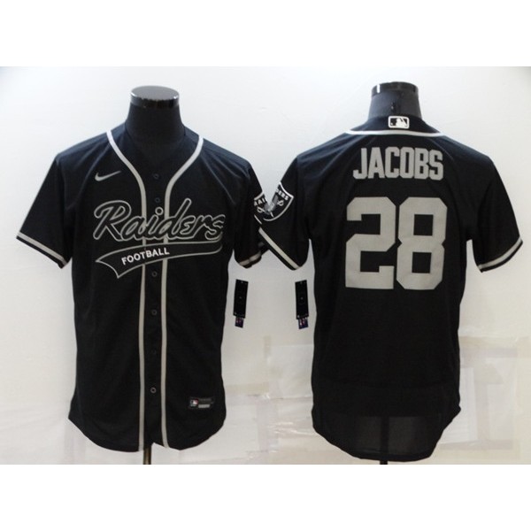 Las Vegas Raiders #28 Josh Jacobs Black Flex Base Stitched Jersey