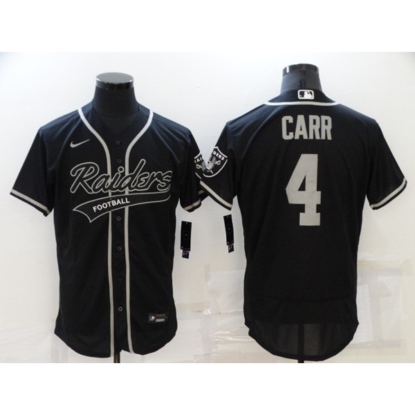 Las Vegas Raiders #4 Derek Carr Black Flex Base Stitched Jersey