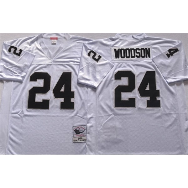 Las Vegas Raiders #24 Charles Woodson White Limited Stitched Jersey
