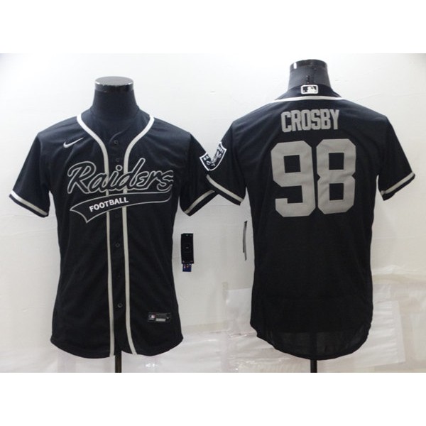 Las Vegas Raiders #98 Maxx Crosby Black Flex Base Stitched Jersey