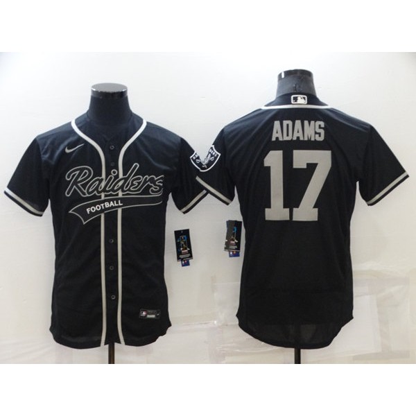 Las Vegas Raiders #17 Davante Adams Black Flex Base Stitched Jersey