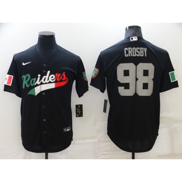 Las Vegas Raiders #98 Maxx Crosby Black Mexico Stitched Jersey