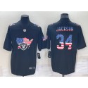 Las Vegas Raiders #34 Bo Jackson Black USA Flag Limited Stitched Jersey