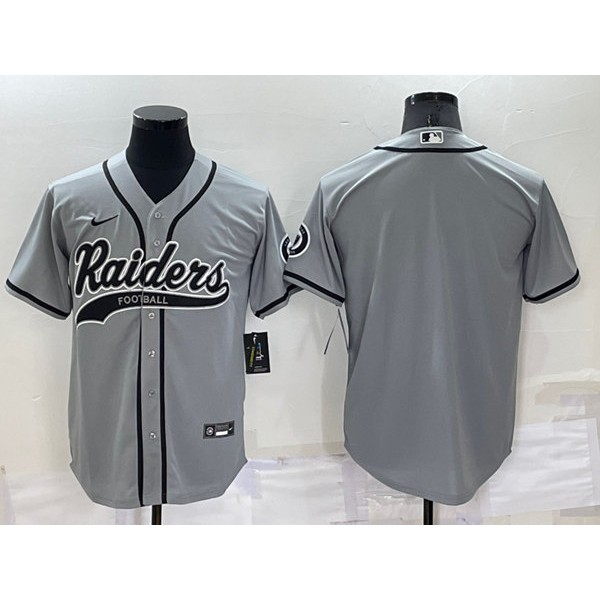 Las Vegas Raiders Blank Gray Cool Base Stitched Baseball Jersey