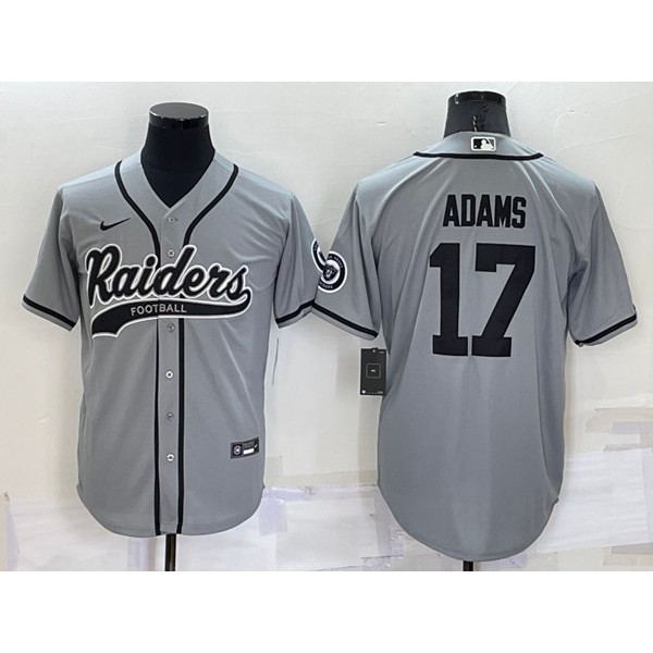 Las Vegas Raiders #17 Davante Adams Grey Cool Base Stitched Baseball Jersey
