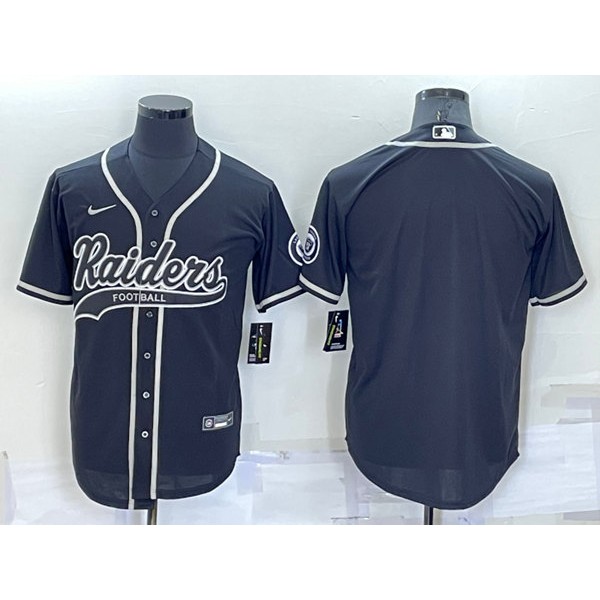 Las Vegas Raiders Blank Black Cool Base Stitched Baseball Jersey