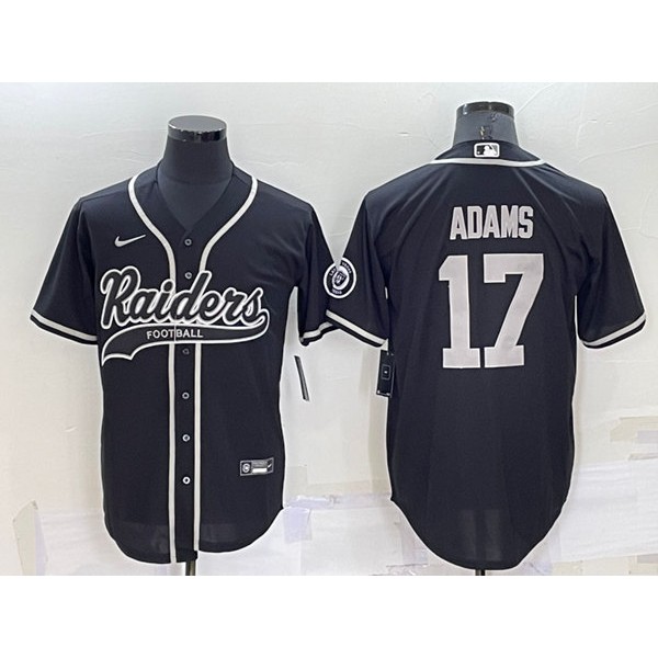 Las Vegas Raiders #17 Davante Adams Black Cool Base Stitched Baseball Jersey