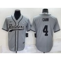 Las Vegas Raiders #4 Derek Carr Gray Cool Base Stitched Baseball Jersey