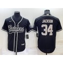 Las Vegas Raiders #34 Bo Jackson Black Cool Base Stitched Baseball Jersey