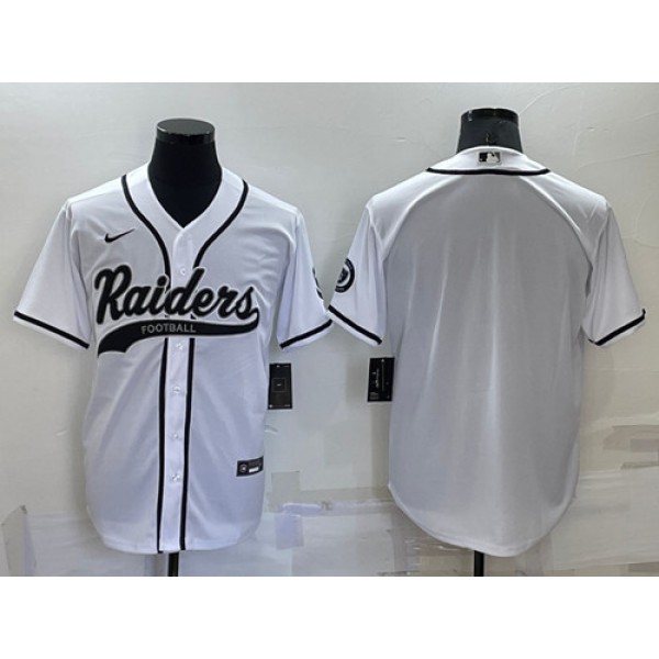 Las Vegas Raiders Blank White Cool Base Stitched Baseball Jersey