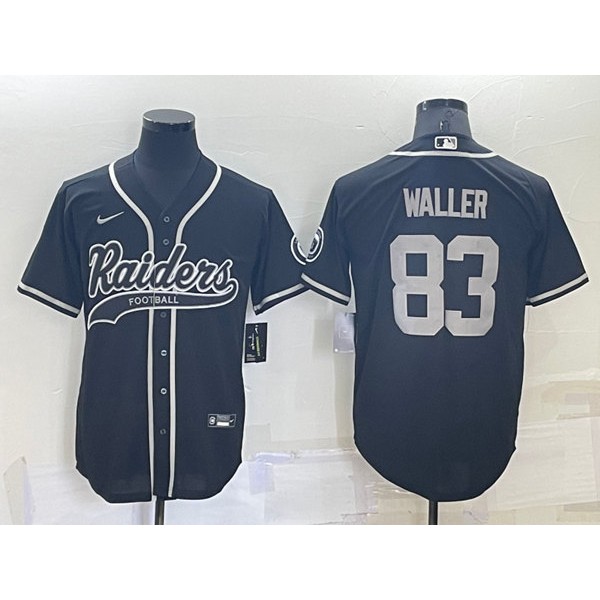Las Vegas Raiders #83 Darren Waller Black Cool Base Stitched Baseball Jersey