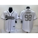 Las Vegas Raiders #98 Maxx Crosby White Gray Cool Base Stitched Baseball Jersey