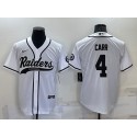 Las Vegas Raiders #4 Derek Carr White Cool Base Stitched Baseball Jersey