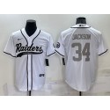 Las Vegas Raiders #34 Bo Jackson White Gray Cool Base Stitched Baseball Jersey