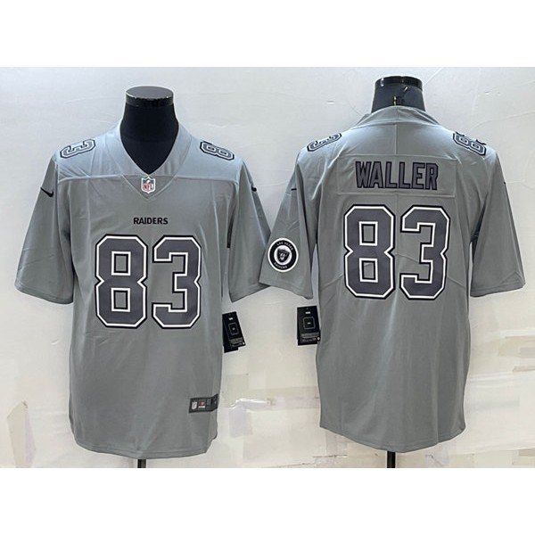 Las Vegas Raiders #83 Darren Waller Gray With Patch Atmosphere Fashion Stitched Jersey