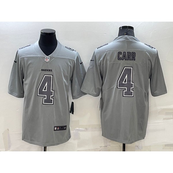 Las Vegas Raiders #4 Derek Carr Gray Atmosphere Fashion Stitched Jersey