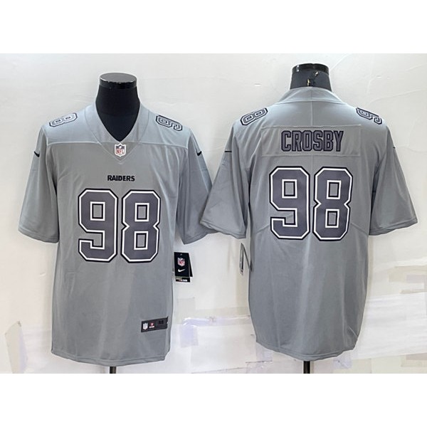 Las Vegas Raiders #98 Maxx Crosby Gray Atmosphere Fashion Stitched Jersey