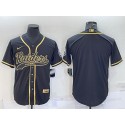 Las Vegas Raiders Blank Black Gold With Patch Cool Base Stitched Baseball Jersey