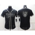 Las Vegas Raiders Black Team Big Logo With Patch Flex Base Stitched Baseball Jersey
