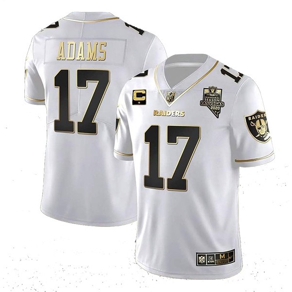 Las Vegas Raiders #17 Davante Adams White With C Patch Stitched Jersey