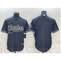 Las Vegas Raiders Blank Black With Patch Cool Base Stitched Baseball Jersey